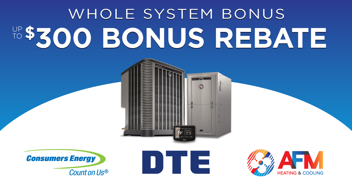 Whole System Bonus Promotion from DTE & Consumers Energy Up to 300